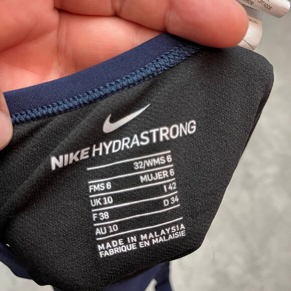 Nike Hydrastrong One Piece Swimsuit Women Size 6/32 Navy Blue Racerback Athletic - Picture 8 of 10